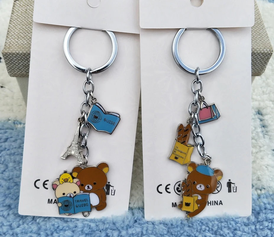 

IVYYE 1PCS Rilakkuma Anime Metal Key Chains Cartoon Keyring Car Keychain Pendant Toys Keyholder Ornament Unisex Gifts NEW