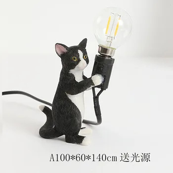 

Nordic Animals Table Lamp Children's Bedroom Resin Cat Lamps Table Restaurant Bar Table Light Industrial Decor Lighting Fixtures