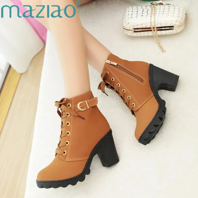 high heel short boot
