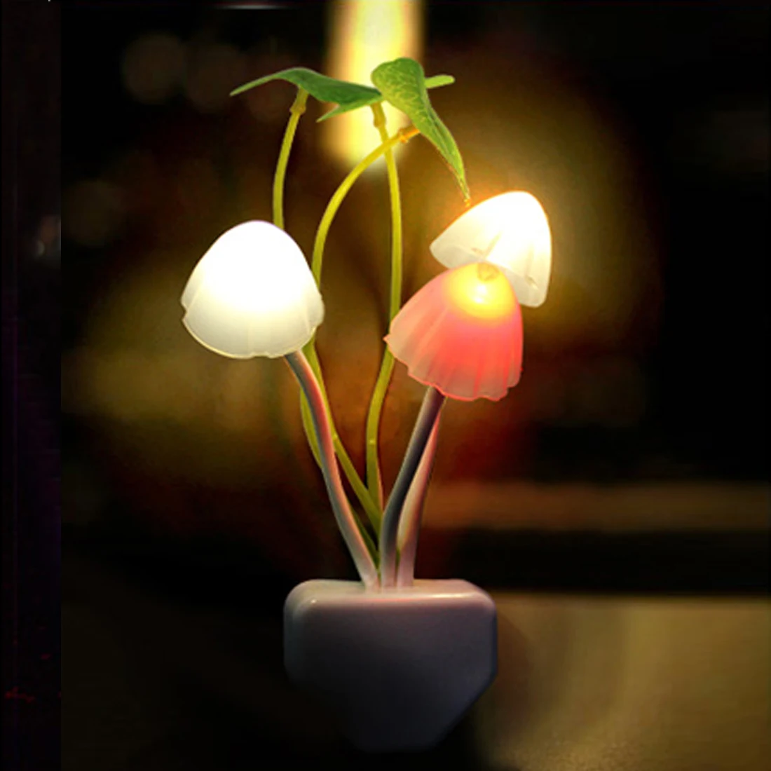 Милый грибной гриб, ночной Светильник 220 В, 3 светодиодный светильник с вилкой для ЕС и США, цветной светодиодный светильник, Ночной светильник, домашний декор для детей