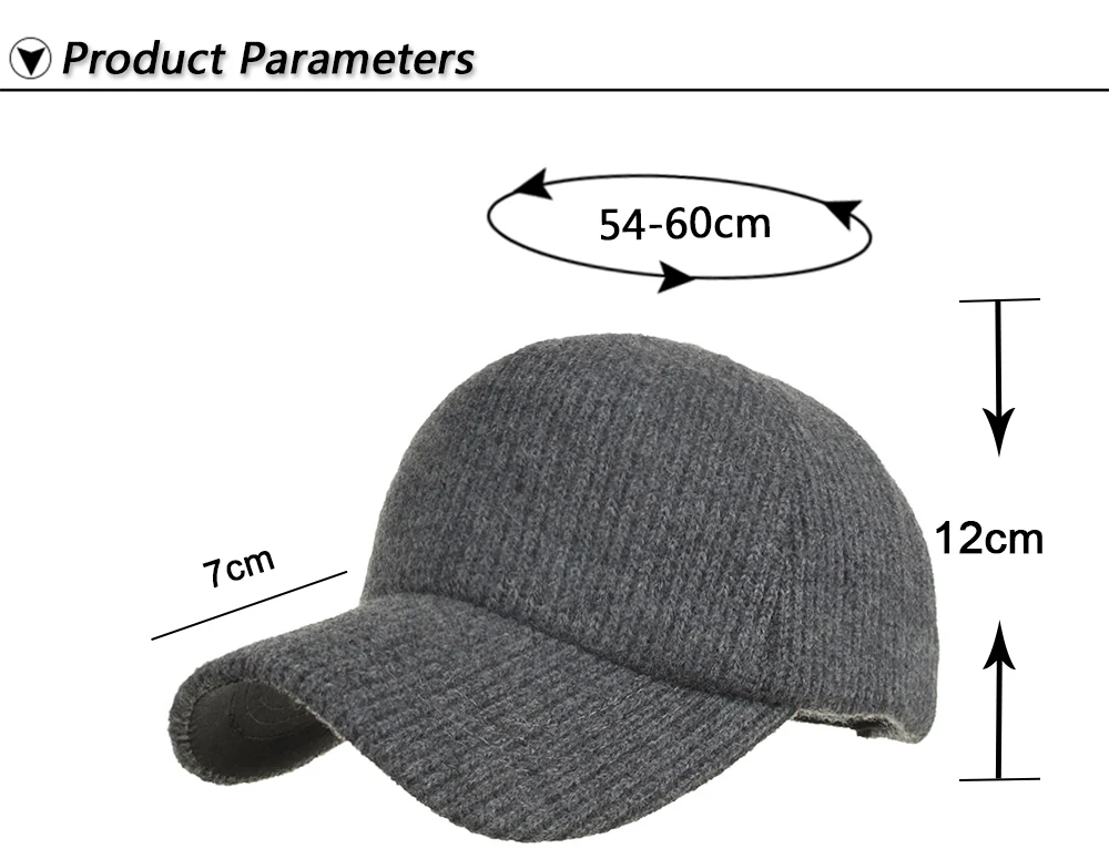 Joymay зимняя вязаная Бейсболка унисекс Толстая теплая Бейсболка для мужчин и женщин B580