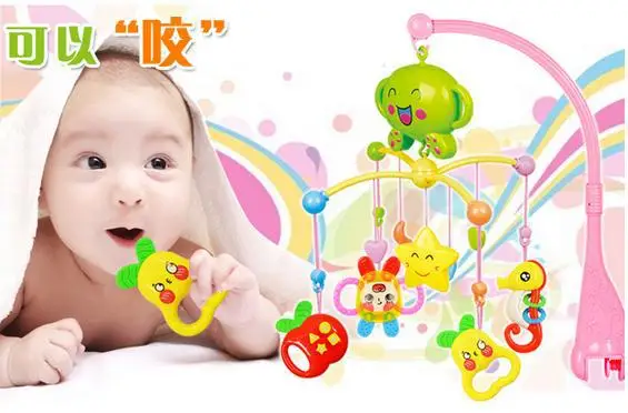 Детские игрушки-погремушки вращающийся Музыкальный детский мобильные, музыкальные колокольчики с 20 музыкой для 0-12 месяцев грызунки для новорожденных погремушки