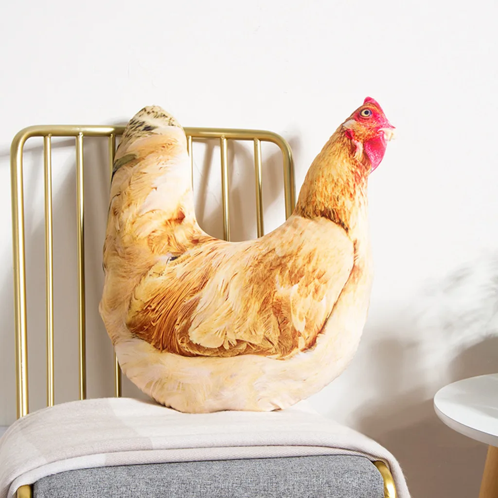

3D Simulation Pillow Chicken Shape Cushion Dolls Funny Home Office Sofa Plush #$
