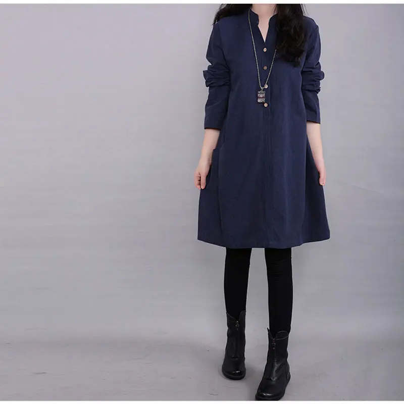 

Dresses for Pregnant Women Maternity Dress Clothes Autumn Long Sleeve Loose Casual Dresses Big Pocket Maternity Clothing