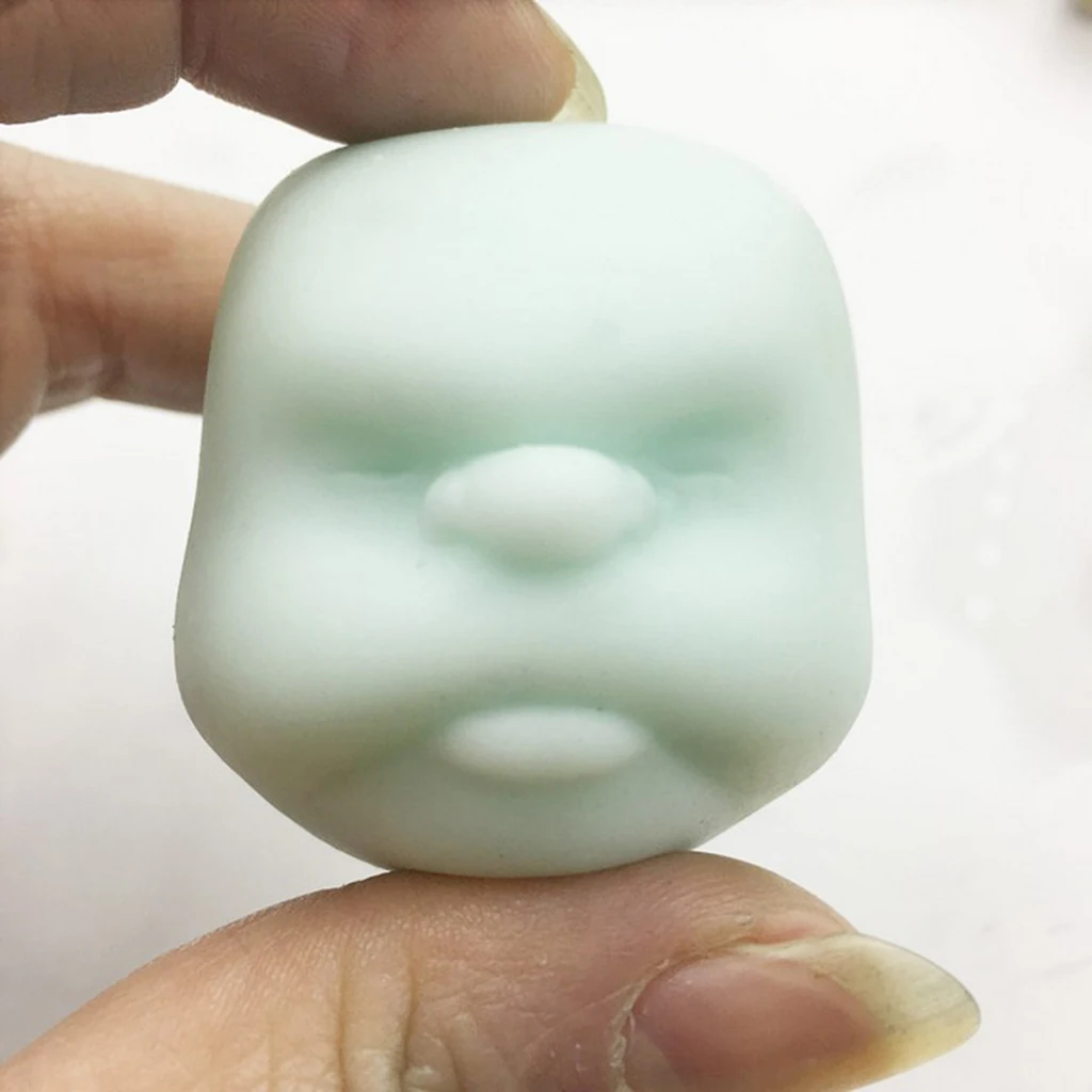 3pcs Soft Rubber Squeeze Human Face Ball Stress Relief Vent Toy Tricky Props Finger Rehabilitation Training Toy Gift Novelty