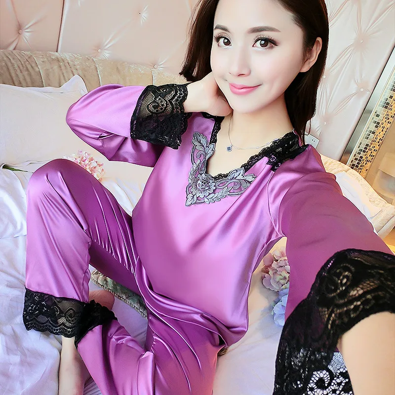 

Champagne Pajamas Set Bride Bridesmaid Wedding Clothes Sexy 2pcs Sleepwear Lace Embroidery Home Wear Lady Intimate Lingerie