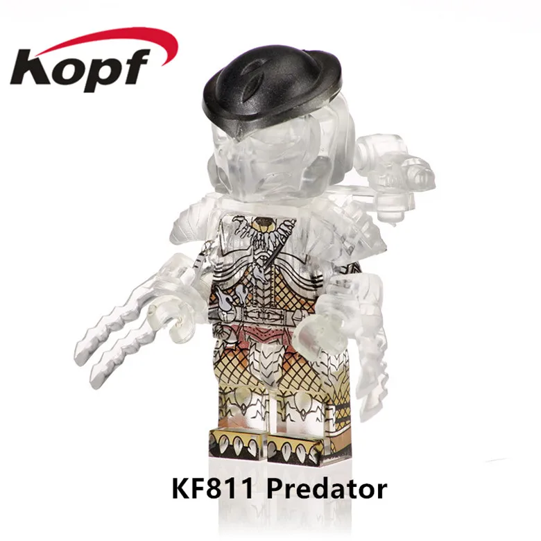 

KF811 Super Heroes The Movie Series Transparent Predator Bricks Building Blocks Action Figures Learning Gift Toys For Children