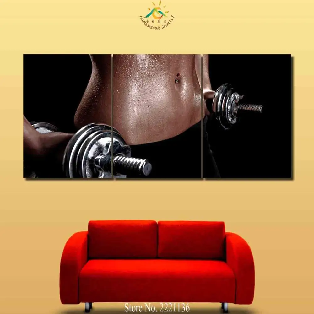 

3-4 Pieces Fitness Exercise Gym Dumbbells Pictures Poster Modern Printed Painting On Canvas Home Pictures Prints Home Posters