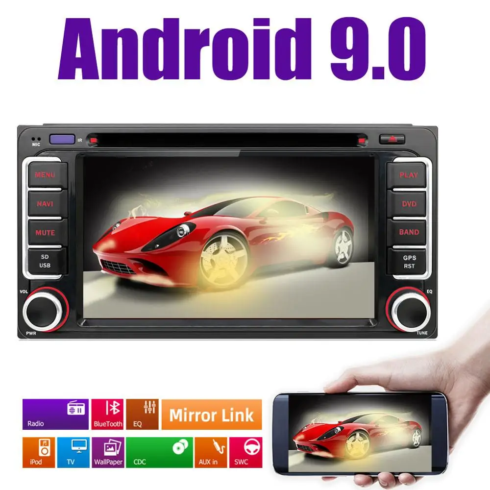 32G Android 9,0 автомобильный dvd-плеер для Toyota Hilux VIOS старый Camry Prado RAV4 Prado 2003 2004 2005 2006 четырехъядерный