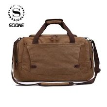 Scione, мужские холщовые дорожные сумки, чемодан, водонепроницаемый, для багажа, вещевой мешок, сумка на плечо, большая емкость, одноцветная, через плечо, Портативная сумка