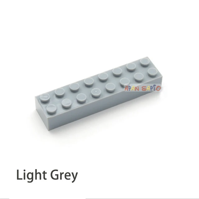 20pcs DIY Building Blocks Thick 2x8 Dots Educational Creative Toys for Children Figures Plastic Bricks Size Compatible With 3007 Light Grey 20pcs