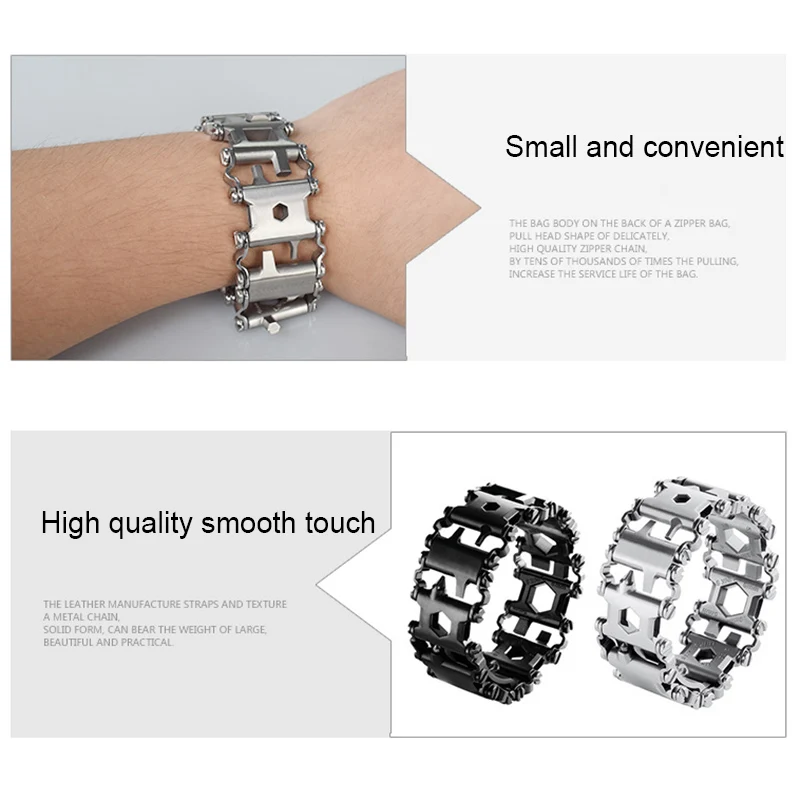 

Multi-function Bracelet Stainless Steel Wearable Bracelet Screwdriver Tool for Sailing Travel MAL999