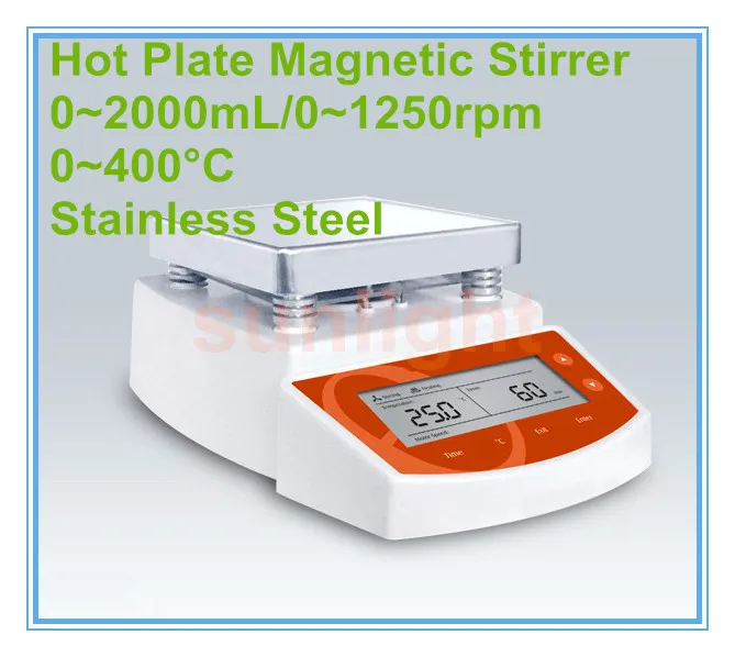 Цифровая магнитная мешалка с горячей пластиной 2л емкость 400 Цельсия температура нагрева и выбор времени перемешивания