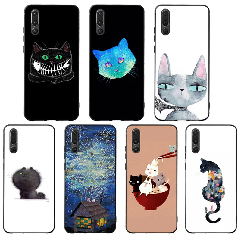 

Cartoon Cute Cat Phone Cases Cover for Huawei P30 lite pro nova 3i Cases Huawei Mate 20 lite pro Case P smart 2019 Soft Cases