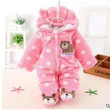  HH Baby Winter Romper Warm Hlannel Plush Jumpsuit Baby Girl Boys Bear Animal Costume Hooded Newborn Baby Bear Pajamas Overalls 