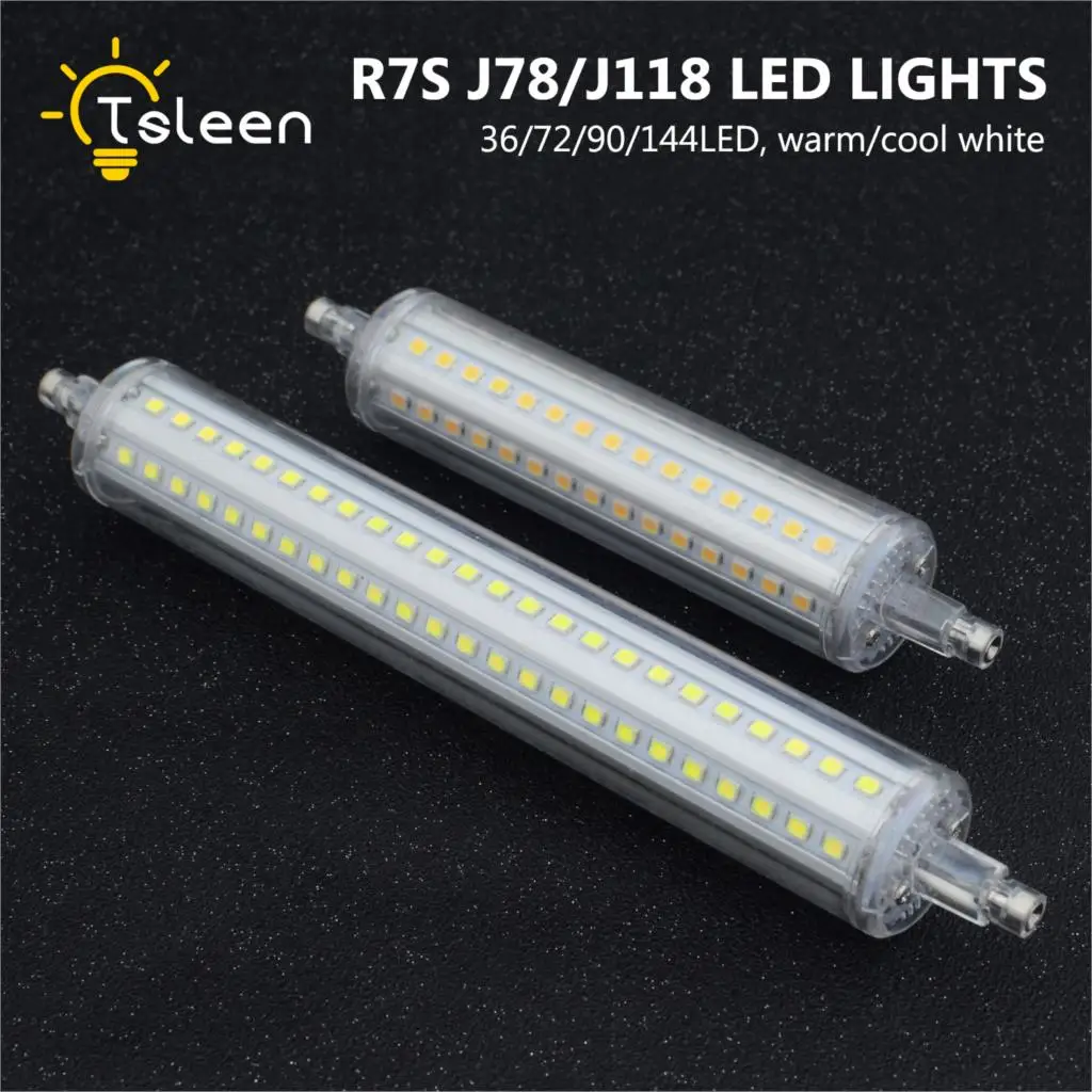 TSLEEN 4 шт. Lamparas R7S SMD 2835 118 мм 118 мм 189 мм светодио дный Кукуруза лампы переменного тока 110 V 220 V 85-265 В 360 градусов заменить галогенные лампы Bombillas