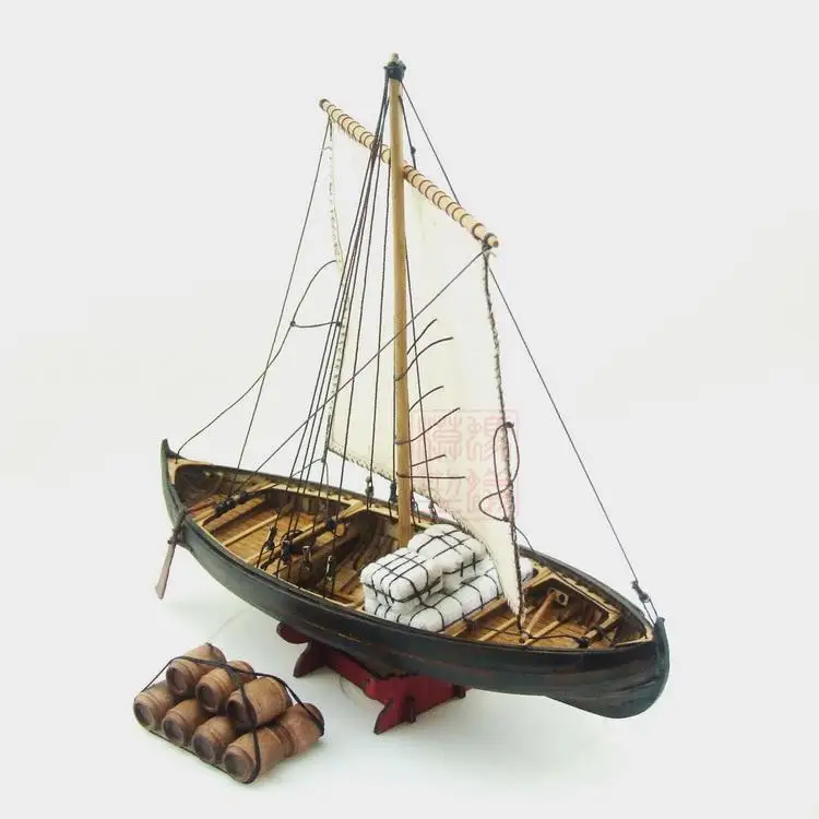 Модель NIDALE Sacle 1/72 классическая деревянная парусная лодка Северной Европы