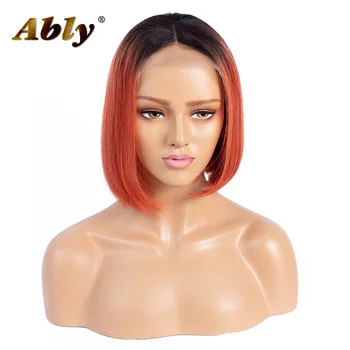 

Pre-colored Wig T1B/350 Brazilian Bob Wig Pre plucked Remy Straight Lace Front Human Hair Wigs With Baby Hair For Black Women