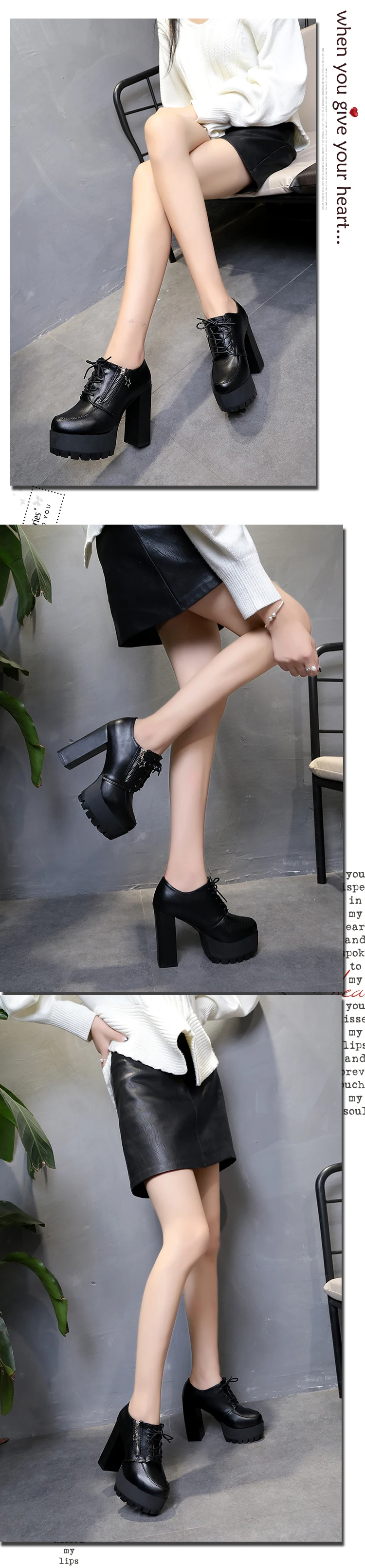 Женская обувь на очень высоком каблуке в европейском стиле; коллекция года; обувь на толстом каблуке; водонепроницаемые низкие Ботинки и ботильоны; модная женская обувь