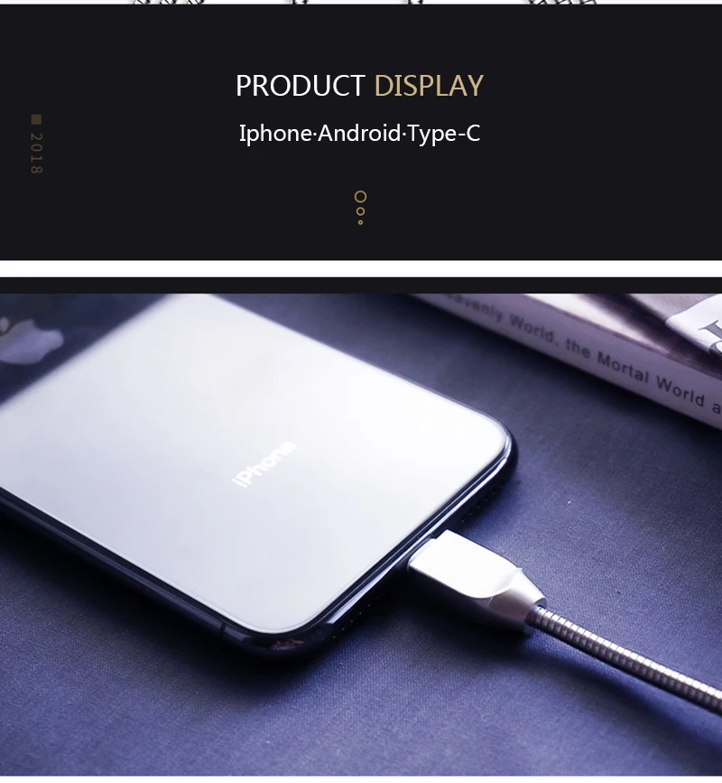 Полный цинковый сплав usb кабель для зарядки и передачи данных для iPhone X Быстрая Зарядка Тип C 3A для samsung S10 huawei Xiaomi OPPO Быстрый Micro USB