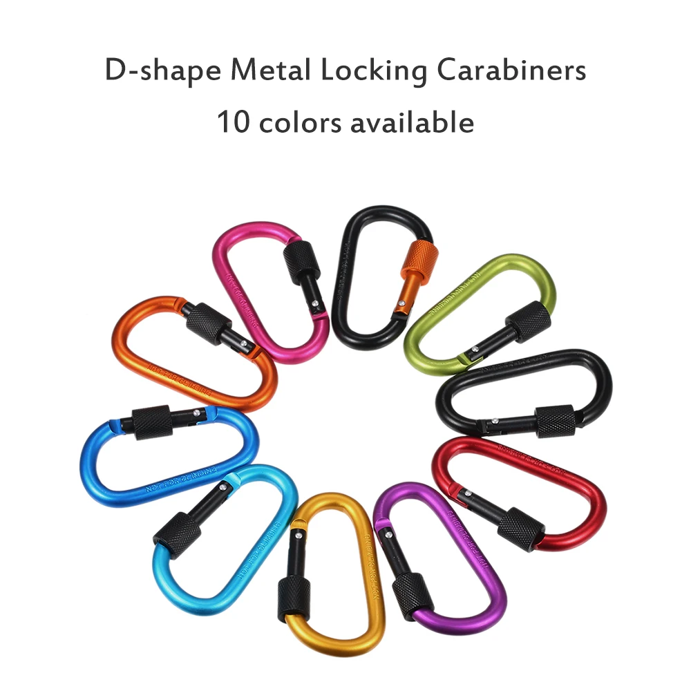 

Outdoor D-ring Ultra Strength Metal Locking Carabiners Clip Screw Lock Hanging Buckle Keychain Hiking Camping Gear Accessories
