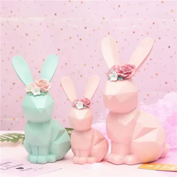 

Nordic Home Decorations Resin Rabbit Ornaments Furnishings Couple Rabbit Kids Room Decoration Wedding Decoration Gifts