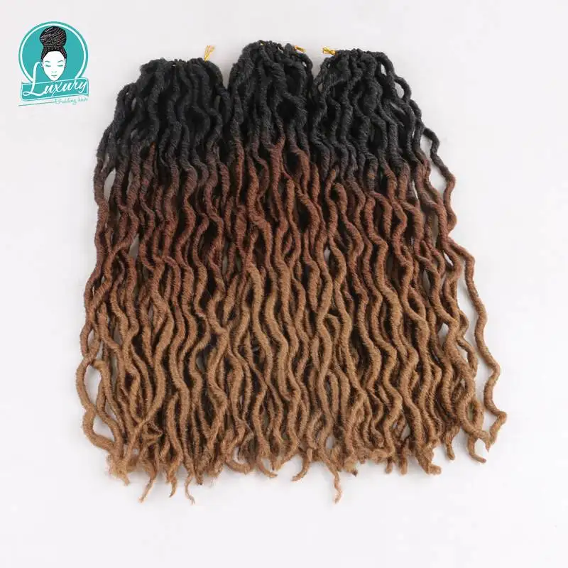 Роскошный для плетения Faux locs кудряшки для детей 24 пряди Ombre блондинка вязанная косами 18 дюймов синтетических косы Kanekalon