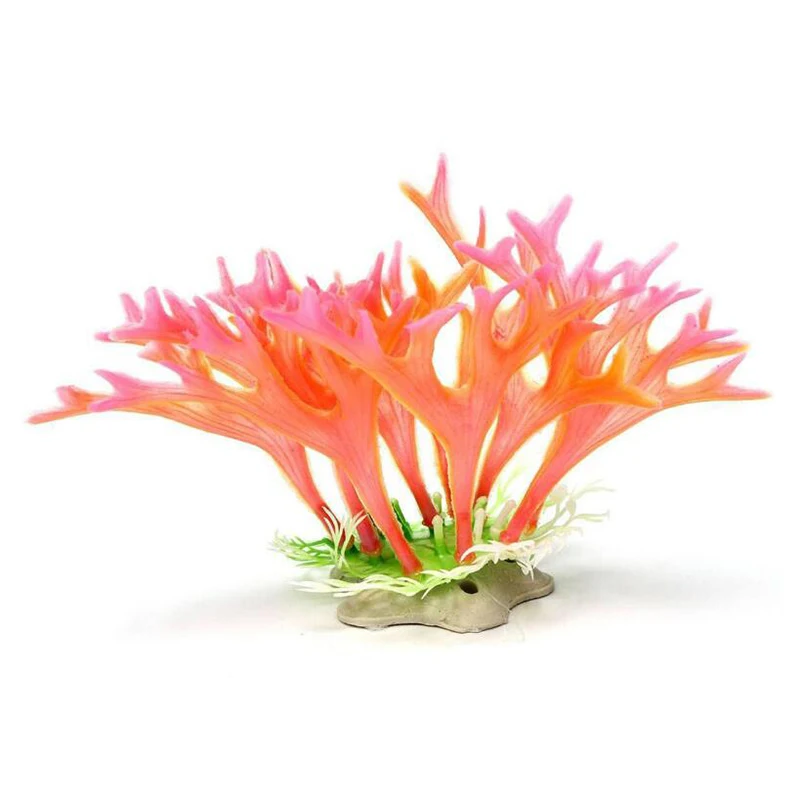 Artificial Pink Antler Coral Aquarium Decoration Fish Tank Ornament Underwater Submarine Water Plant Water Grass Decor