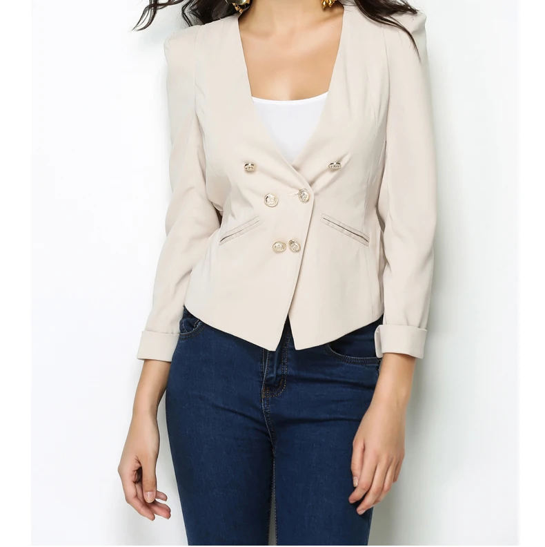 2018 NEW Spring Women Short Design Blazer OL Workwear Easy Match Double