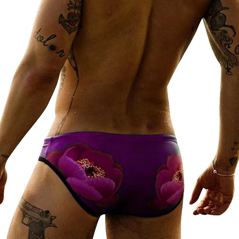 

ADISPUTENT 2019 Summer New Mens Shorts Elastic Swimwear Low-Rise Swim Sexy Shorts Briefs Casual Brazilian Cut Surf Board Shorts