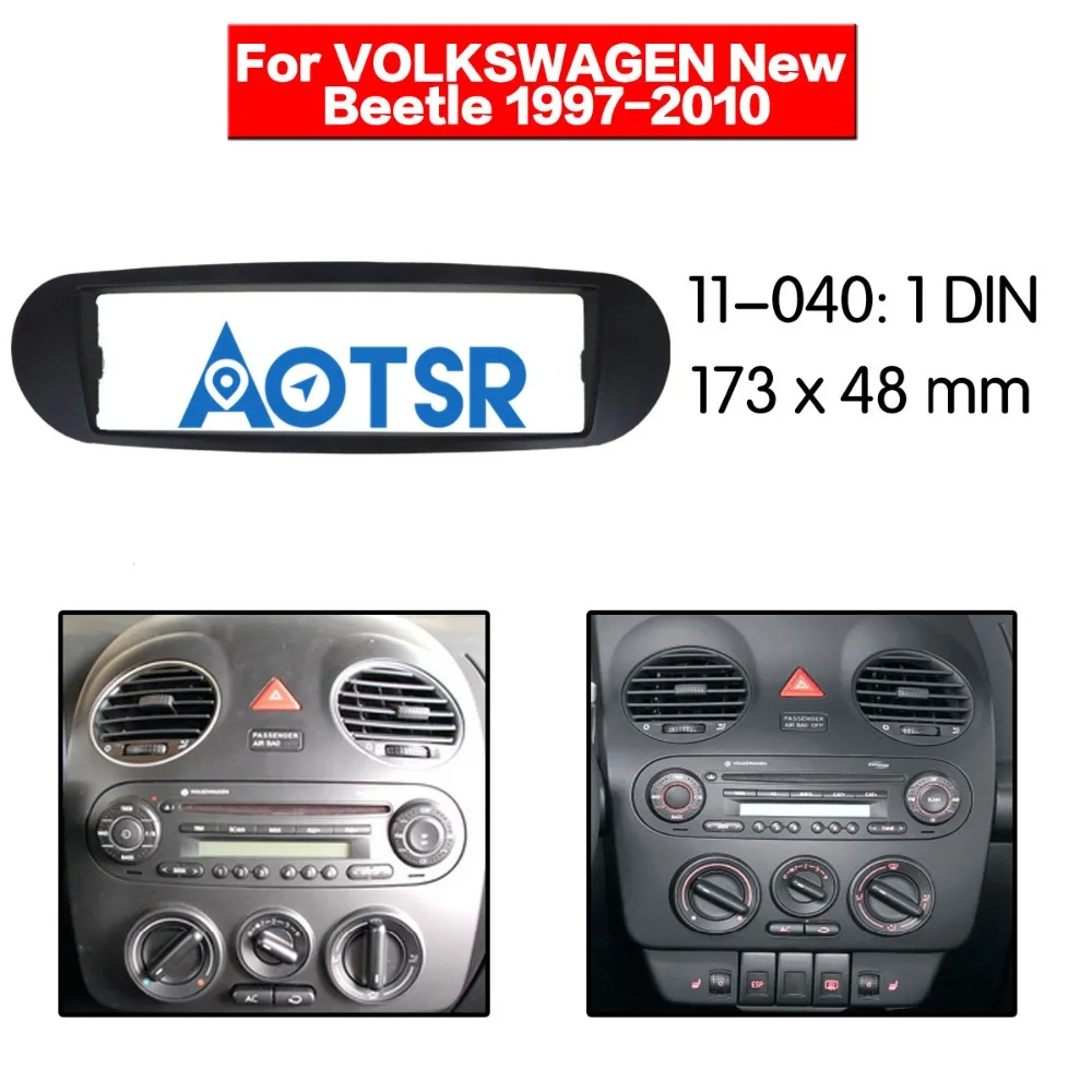 

2 din Radio Fascia For VOLKSWAGEN New Beetle 1997-2010 face plate kit frame radio panel dash Black