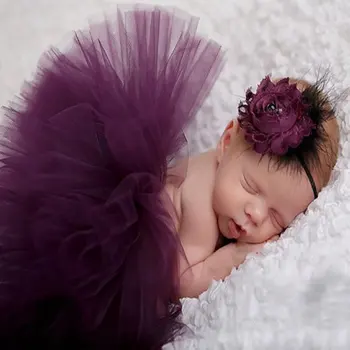 

10 Colors Lace Tutu Skirt Headbands Newborn Photography Props Atrezzo Fotografia Recien Nacido Baby Girl Clothes New Born Gift