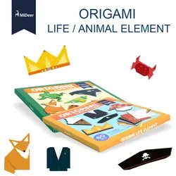 Mideer 60 листов детей DIY оригами жизнь животных элемент складной ручной работы развивающие игрушки, подарки