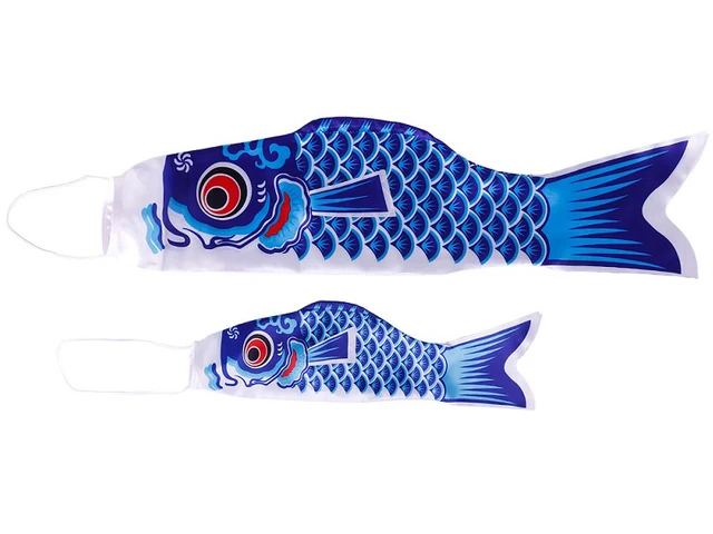 Bandiera Pesce Carpa Giapponese - Decorazione Esterna, Impermeabile, 40 Cm Blu - Foto 5