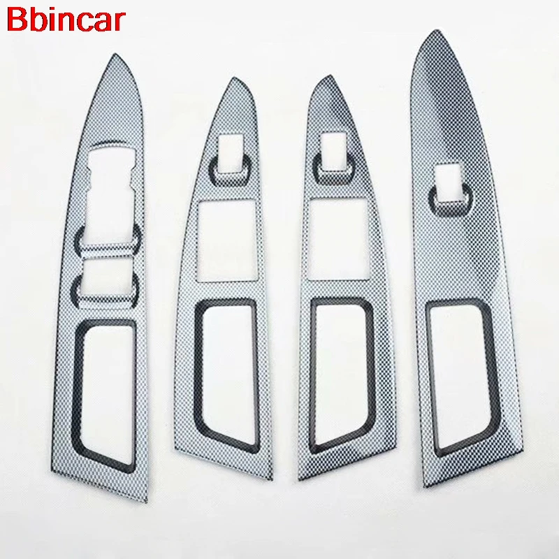 

Bbincar ABS Carbon Fiber Wood Color Car Window Glass Lock Lift Botton Switch Cover Interior Trim For Ford Mondeo 2013 to 2017