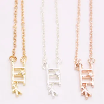 

Metal material climb ladder pendant necklace Abstract clamber pendant necklace designed for women