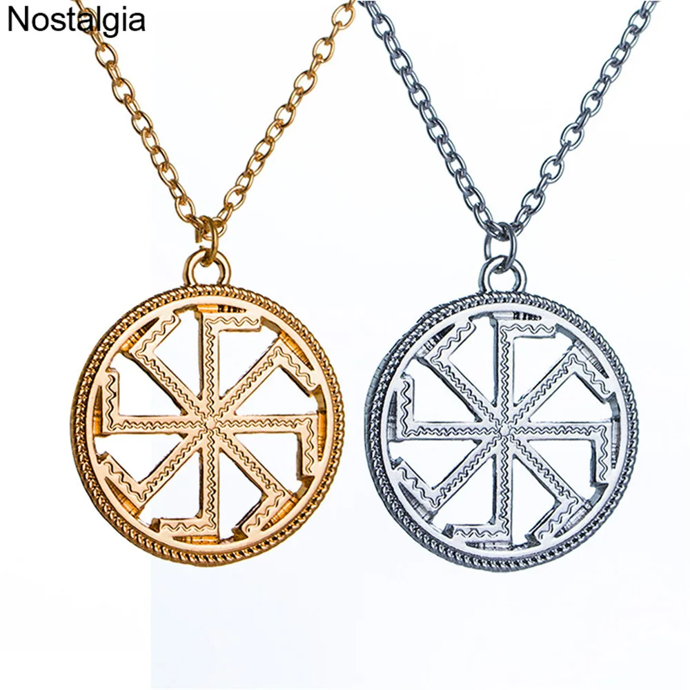 Nostalgia Kolovrat Symbol Slavic Pendants Necklaces Jewelry Making Amulets And Talismans