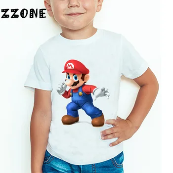 

Baby Boys and Girls The Super Mario Bros Game Cartoon Fashion T shirt Children Short Sleeve Summer Tops Kids Clothes,ooo5185