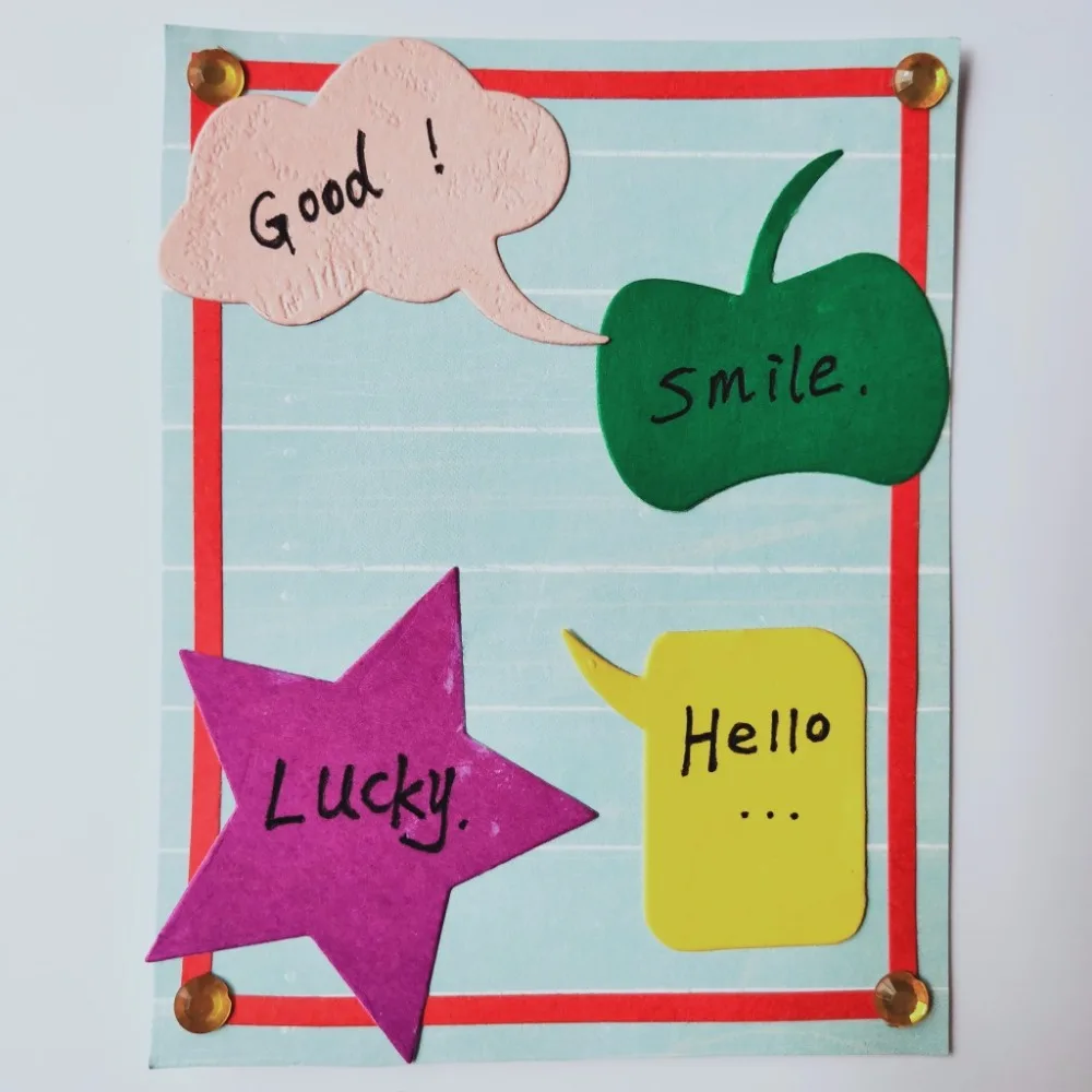 

4PC/Set Hello Boy Girl Letter Metal Carbon Silver Die Cut Embossing Stencil Scrapbooking Album Photo Decoration Cutting Dies
