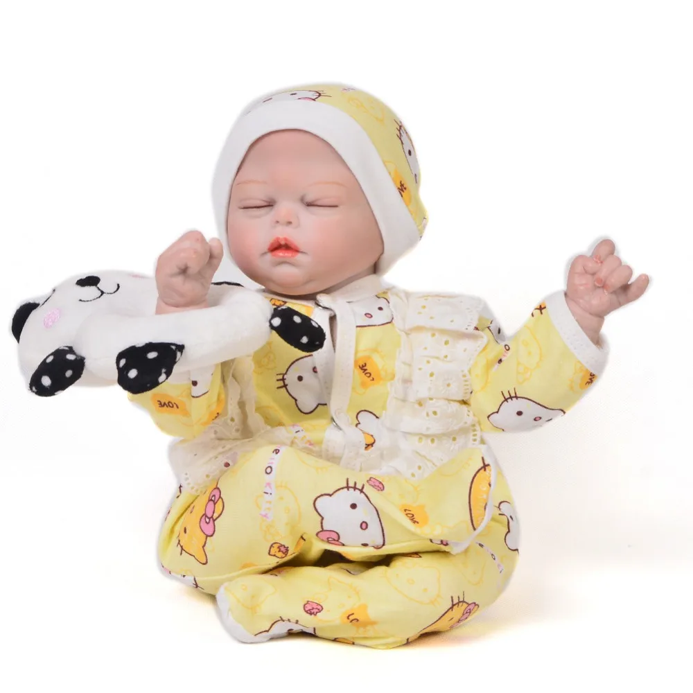 

43 cm 17'' Real Like Sleeping Reborn Baby Girl Dolls Fashion Kids Playmate Soft Silicone Reborn bebe With PP Cotton Body KEIUMI
