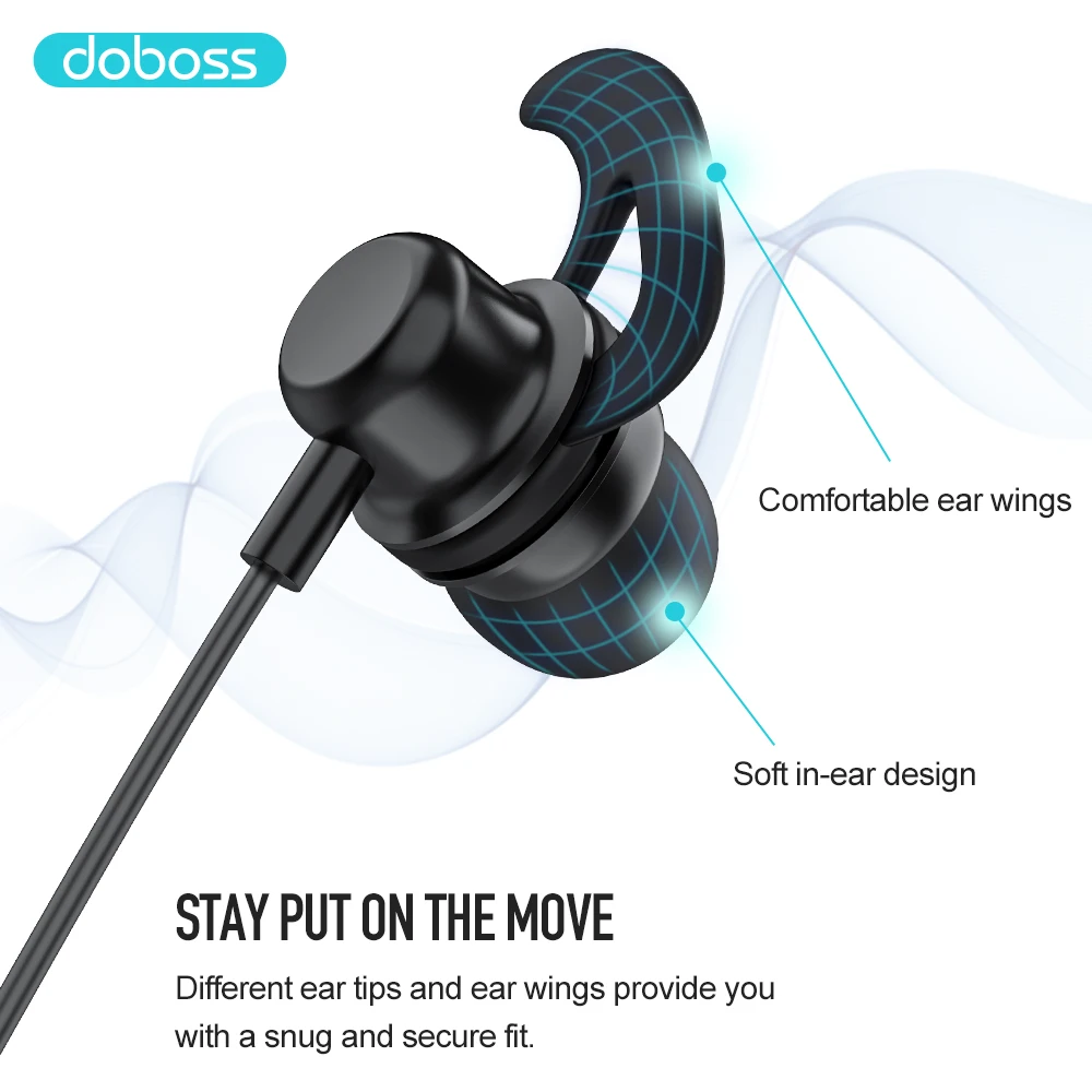 Doboss, Bluetooth наушники, беспроводные наушники, гарнитура, наушники с шейным ободком, Auriculare, магнит для бега, стерео звук с микрофоном