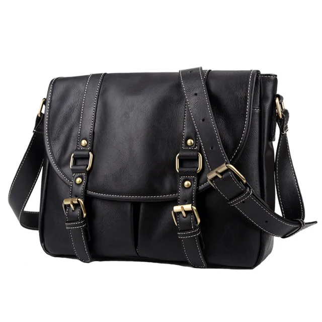 2019 متعددة الوظائف مصمم مجنون الحصان الجلود الرجال الكتف Crossbody حقيبة حقيبة أعمال بو مكتب الرجال الأزياء سفر حقيبة