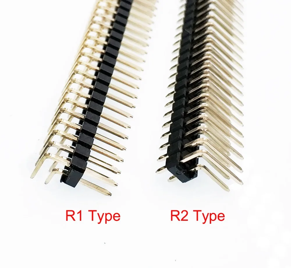 50PCS 2.54mm 2 x 40 Pin Male Double Row Right Angle Pin Header Strip High qualit