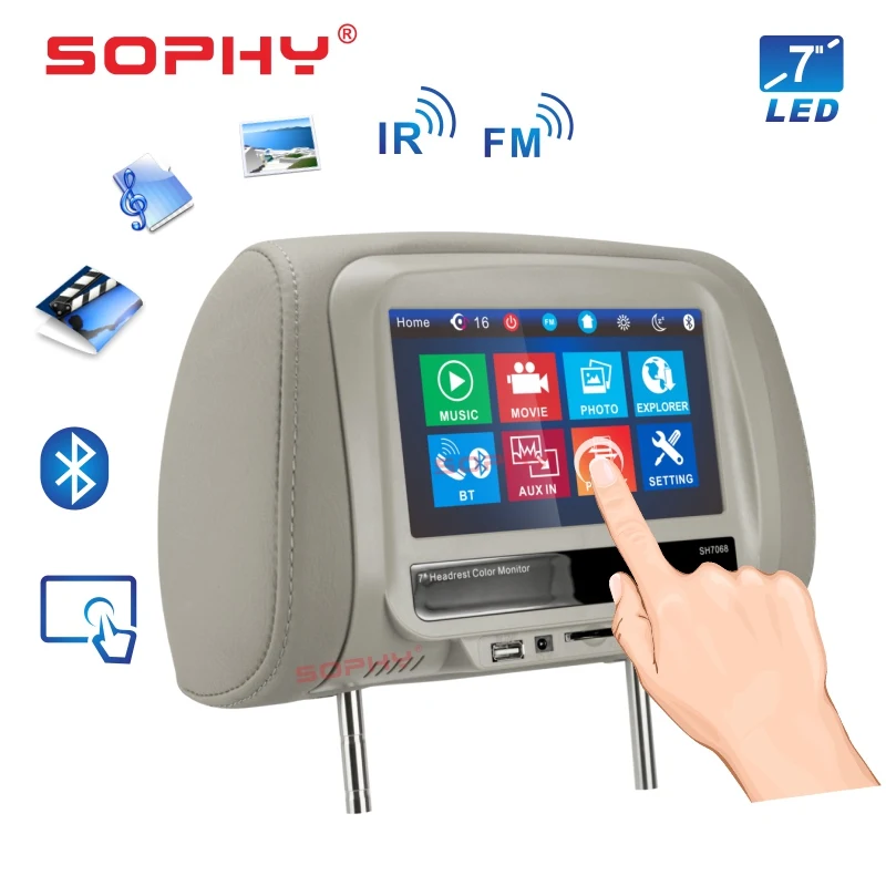 New! 7 inch Car Headrest Monitor Multi Media Player Pillow Monitor