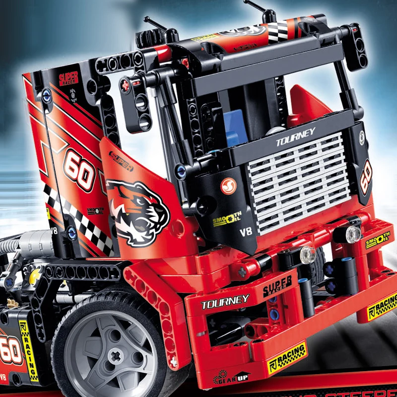 608pcs Race Truck Car 2 In 1 Transformable Model Building Block Sets Decool 3360 DIY Children Toys Compatible With Legoe Technic