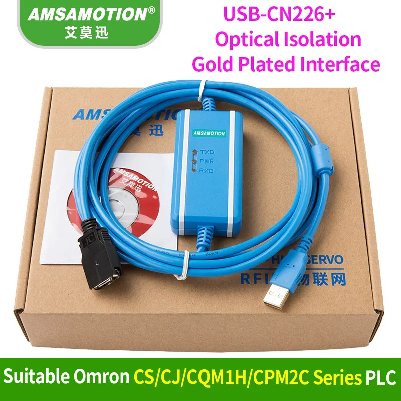 Экономичный кабель Amsamotion подходящий для программирования ПЛК серии Omron CS CJ CQM1H CPM2C