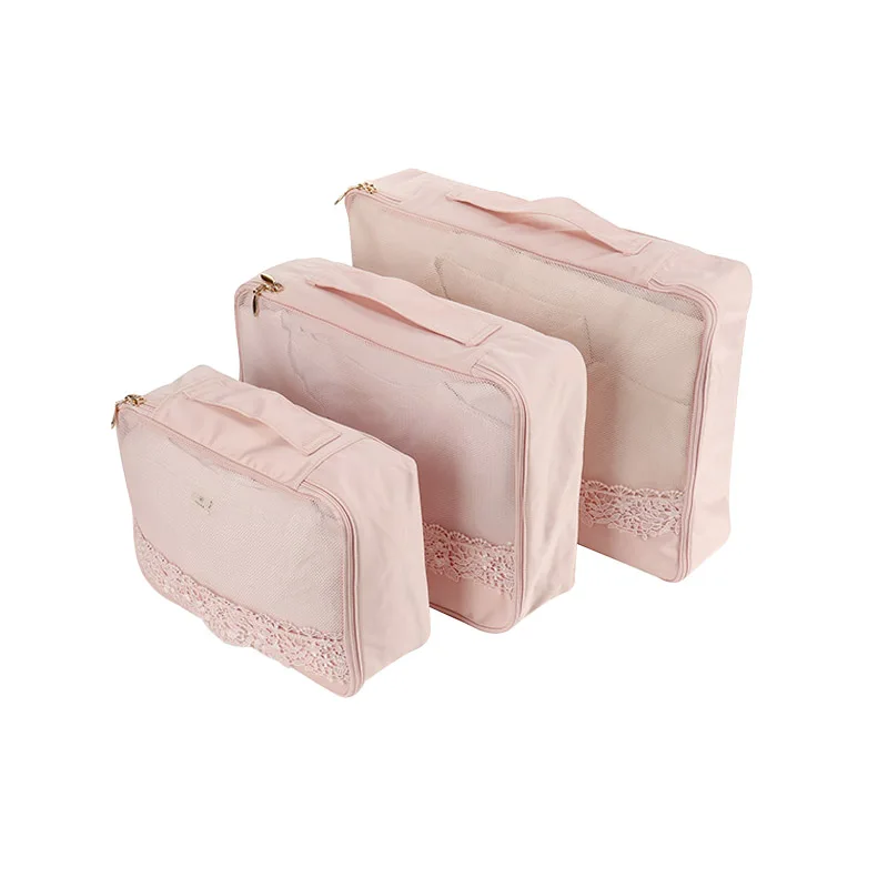 

3Pcs/Set Portable Lace Pattern Travel Bag Women's Travel Necessary Storage Clothing Underwear Multifunctional Accessorie Product