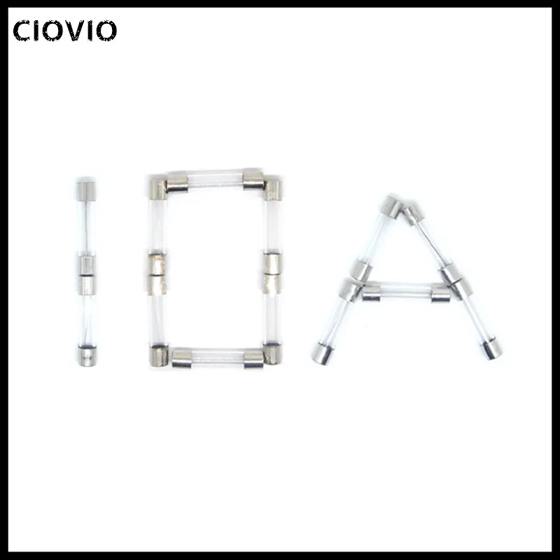 10pcs Fast-blow Glass Fuses Assorted Kit 630mm 250V 0.5A 1A 2A 3A 4A 5A 6A 8A 10A 15A 20A 25A 30A 