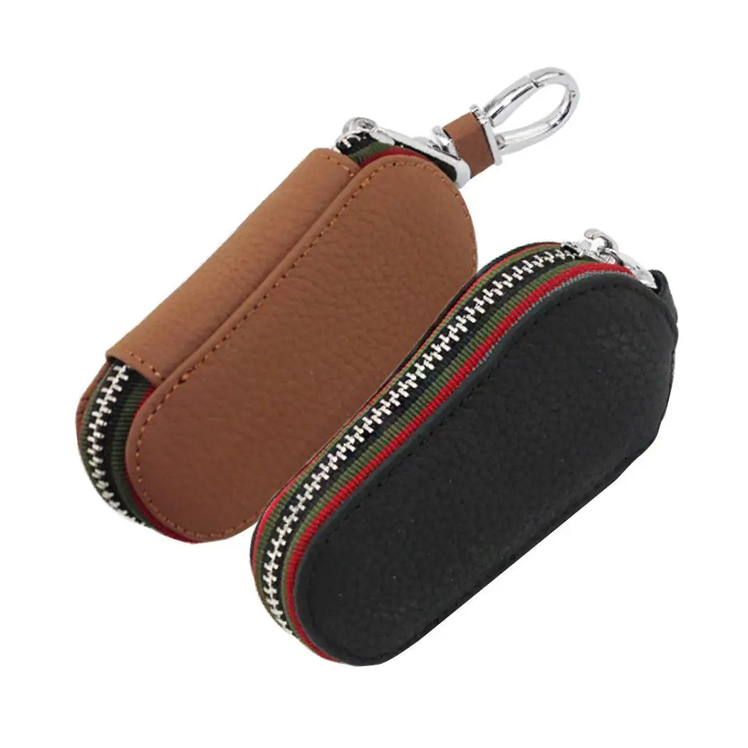 

Leather Car Key Wallets Men Key Holder Housekeeper Keys Organizer Women Keychain Covers Zipper Key Case Bag Unisex Pouch Purse