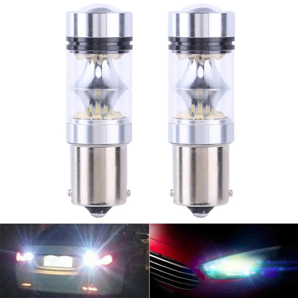 2 x High Power Car Parking LED Lights 1156 100W 20 SMD Luxury Car LED